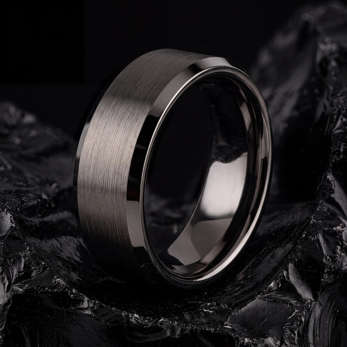 Tungsten Wedding Band,Mens Tungsten Wedding Band,Womens Wedding Bands,Wedding Band Set His And Hers Unique,Male Wedding Band Gunmetal 4Mm,10