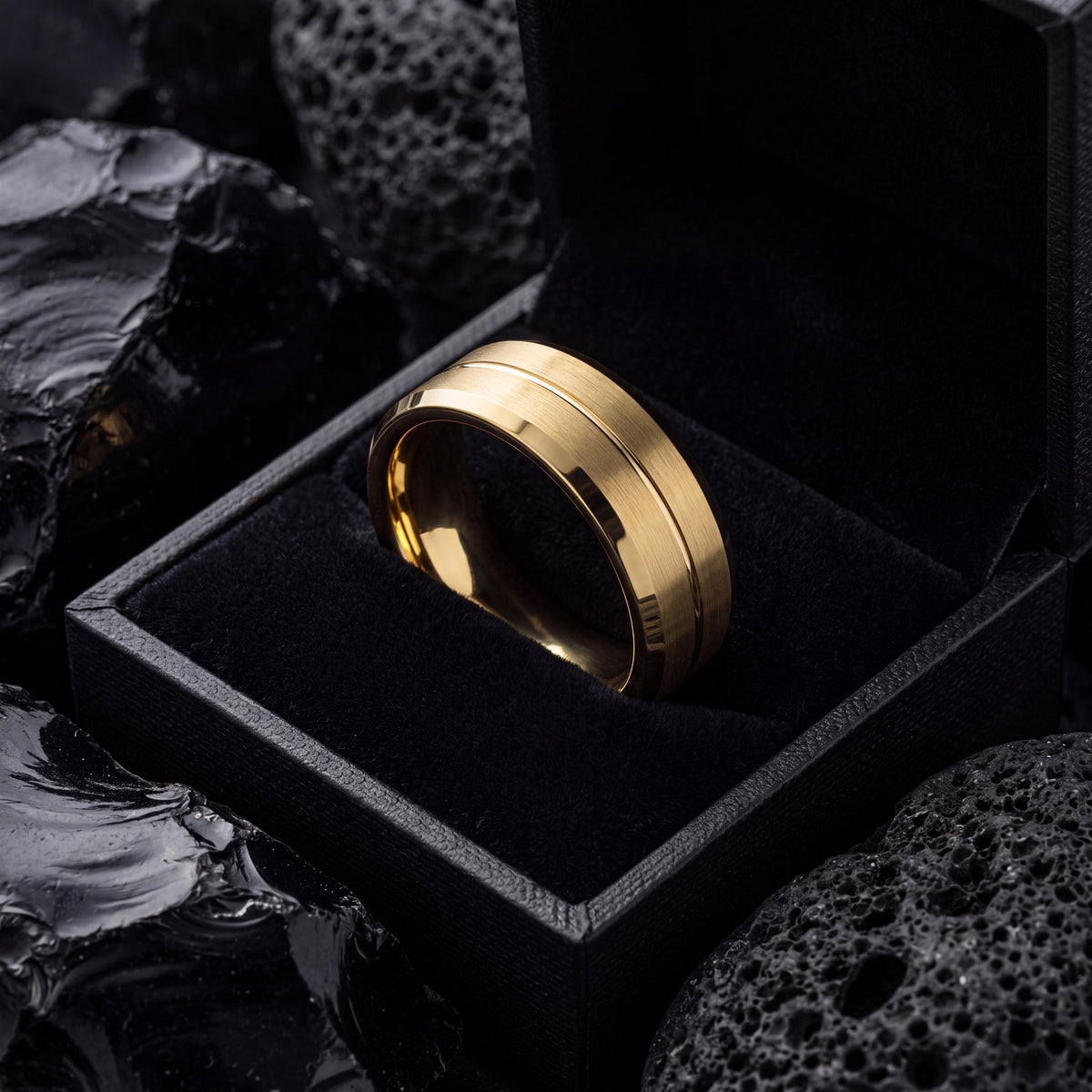 Tungsten Wedding Band,Mens Wedding Band Tungsten,Wedding Ring Set His and Hers,Womens Wedding Ring,Mens Wedding Flat Band 18K Yellow Gold,10