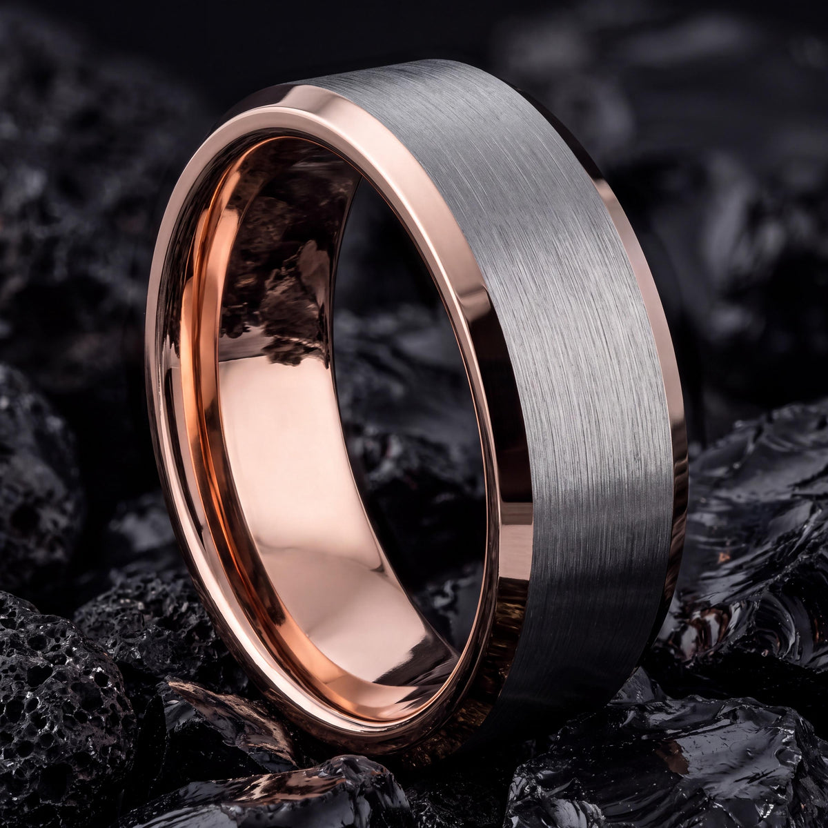 Mens Wedding Band Tungsten,Wedding Bands Women Unique,Wide Wedding Bands Women,Silver Rose Ring,Smooth Silver Ring,Rose Gold Wedding Band,10
