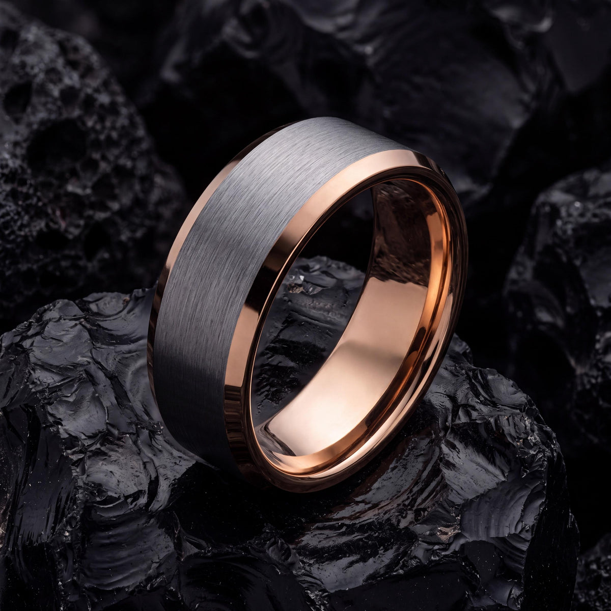 Mens Wedding Band Tungsten,Wedding Bands Women Unique,Wide Wedding Bands Women,Silver Rose Ring,Smooth Silver Ring,Rose Gold Wedding Band,10