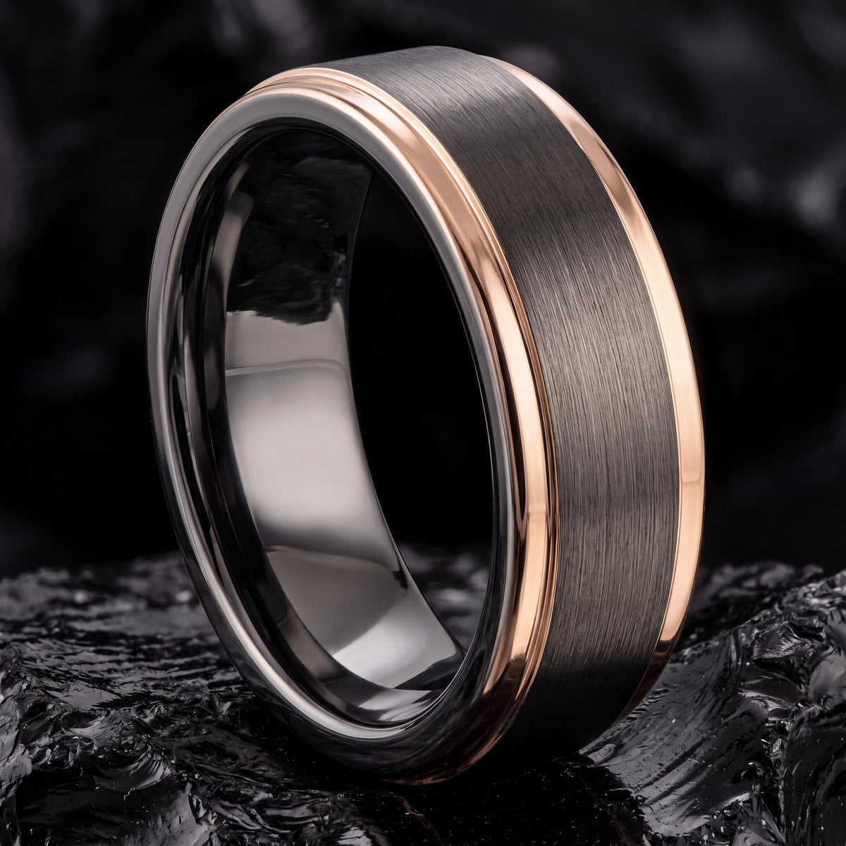 Wedding Bands,Mens Wedding Band Tungsten,Wedding Band Set,Womens Comfort Fit Wedding Band,Gunmetal,Rosegold,For,Gifts,Anniversary,Birthday,8