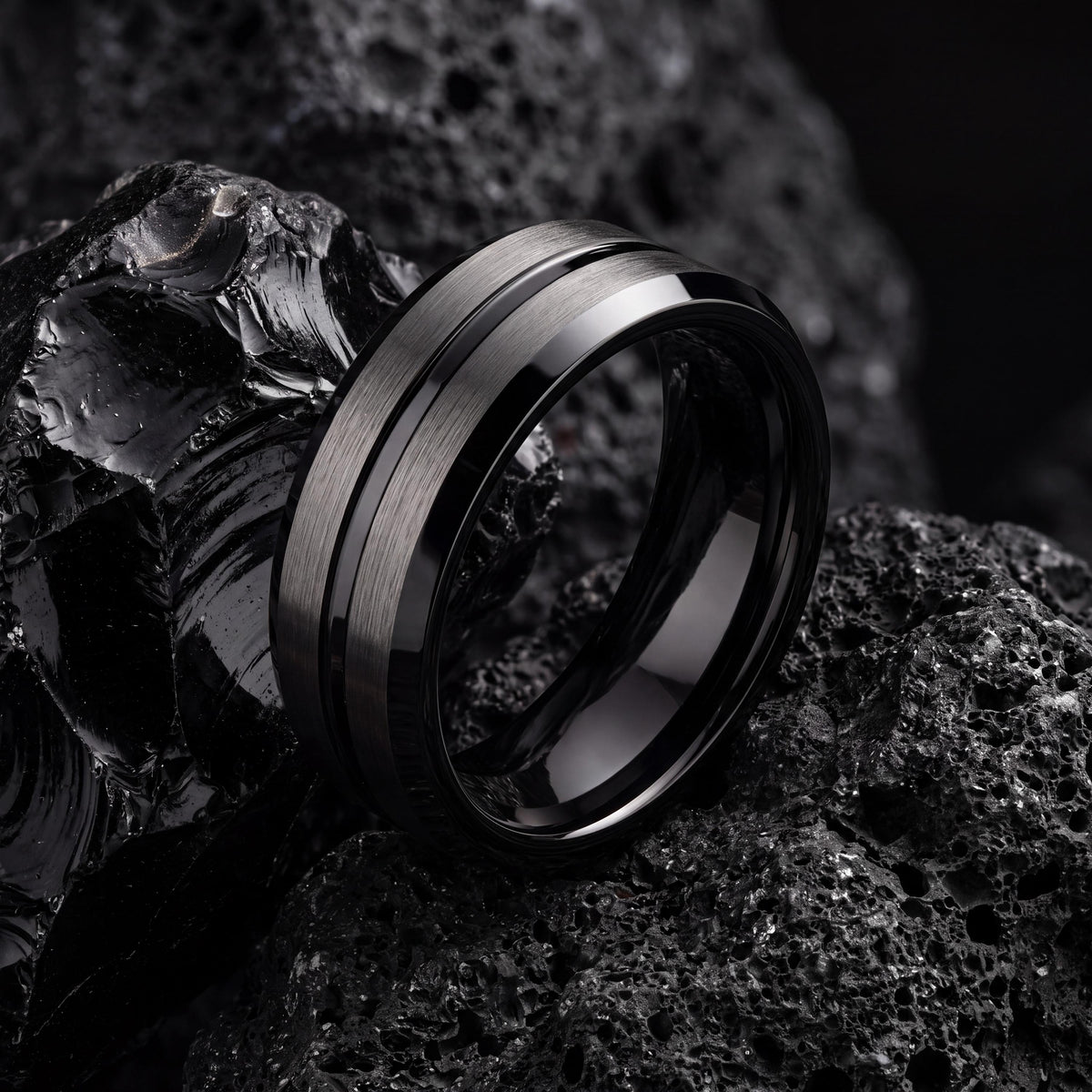 Wedding Ring,Tungsten Wedding Band,Matching Wedding Bands,Wedding Bands Minimalist,Male Wedding Band Gunmetal 6mm,Mens Wedding Band Black,10