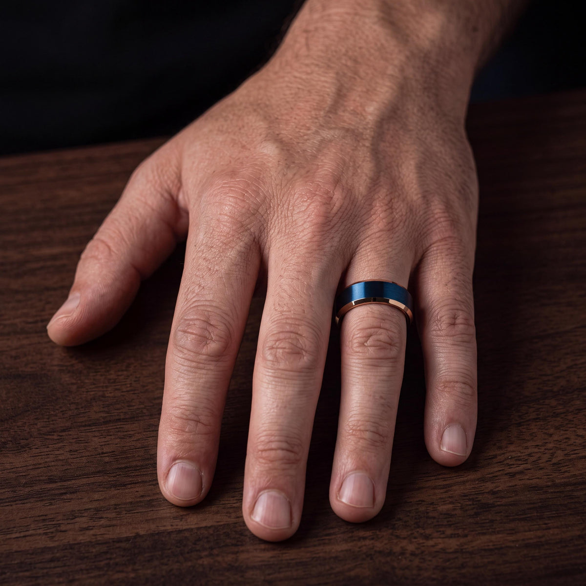 Mens Wedding Band,Tungsten Wedding Band,Matching Wedding Bands,Wedding Band Set His and Hers Unique,Rosegold,Blue Wedding Bands,For,Gifts,10