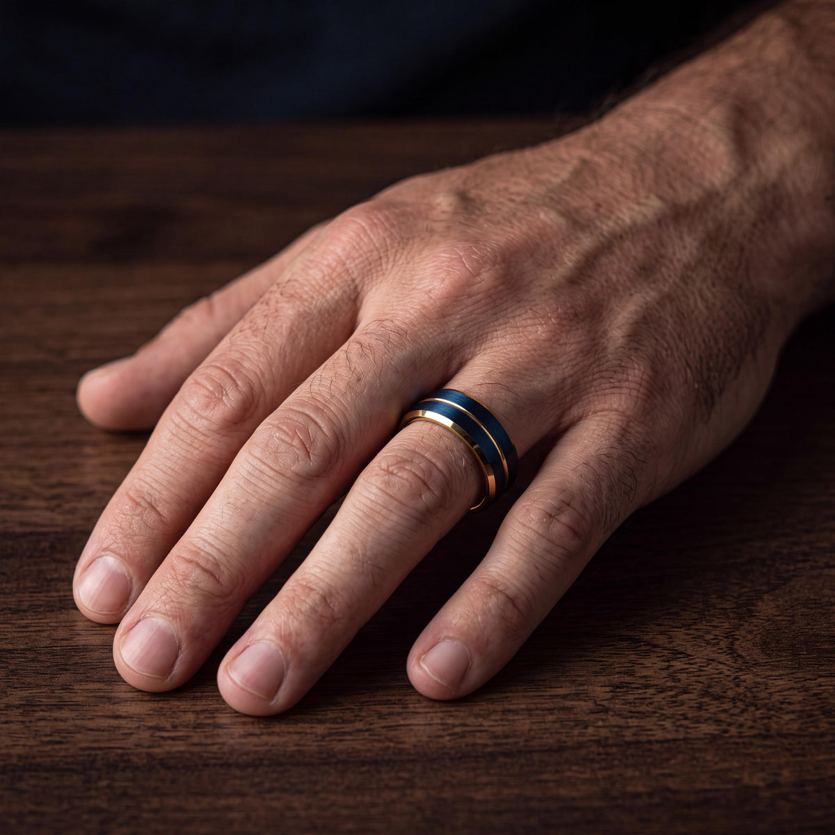 Wedding Ring,Tungsten Wedding Band,Matching Wedding Bands His And Hers,Personalised Wedding,Real Gold Personalized Ring,Blue Wedding Ring,10