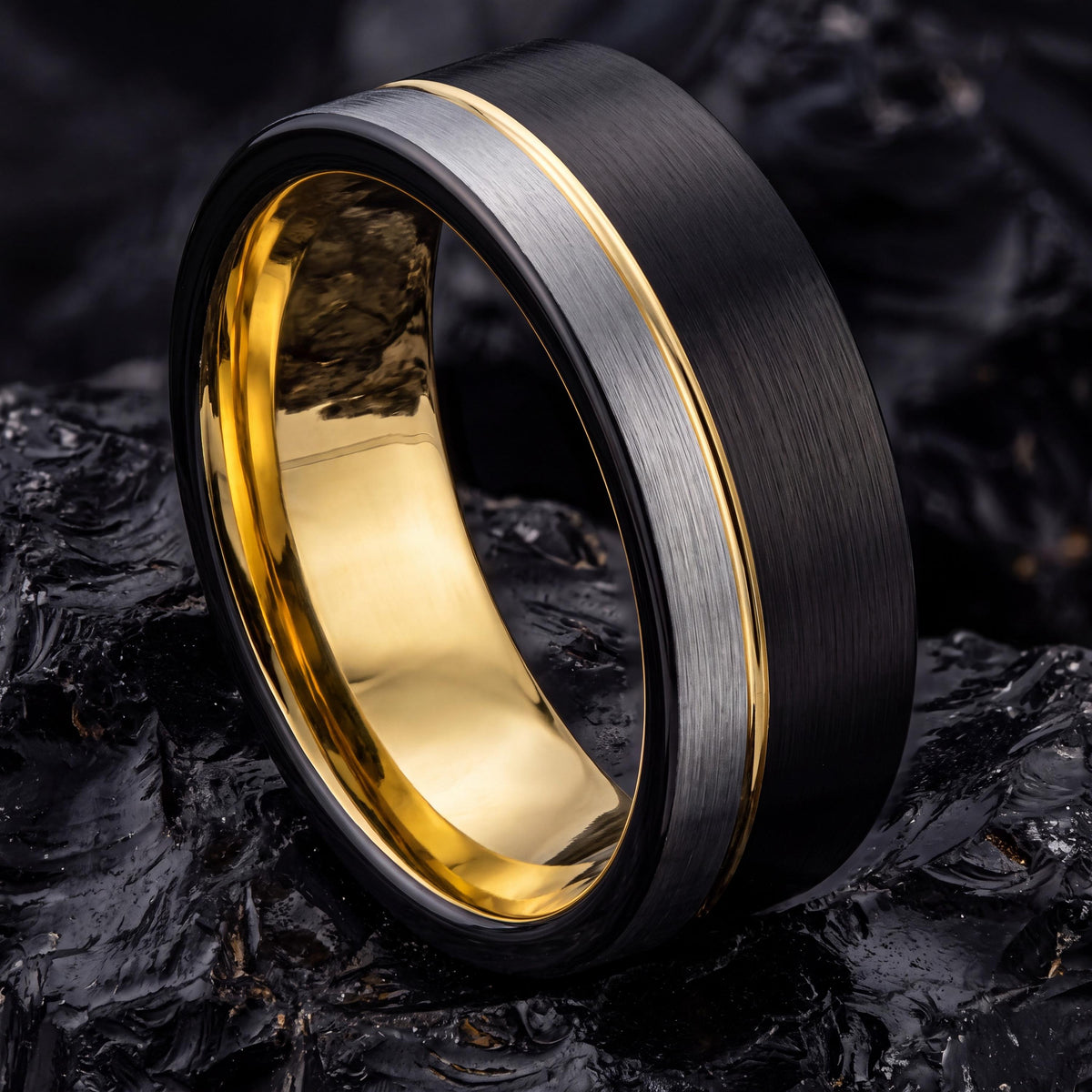 Mens Wedding Band,Mens Tungsten Wedding Band,Wedding Bands Set,Mens Wedding Ring Unique,Mens Gold Ring,Silver Handmade Ring,Mens Rings Black
