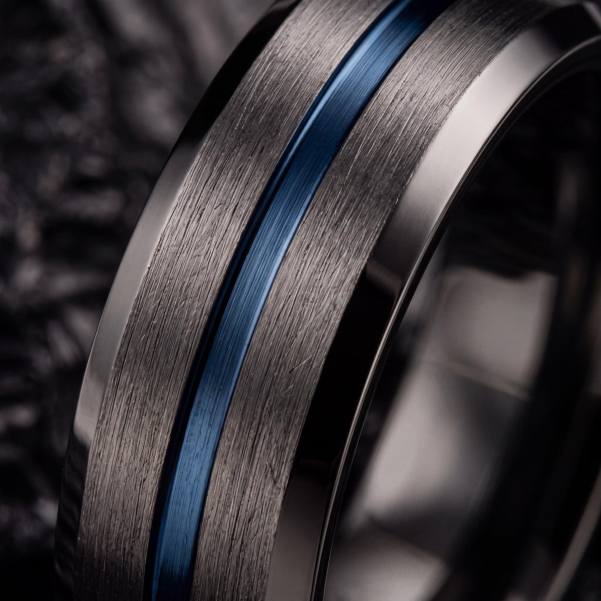 Mens Wedding Band,Tungsten Wedding Band,His and Hers Wedding Bands,Couple Wedding Bands,Male Wedding Band Gunmetal 8mm,Dusty Blue Wedding,10