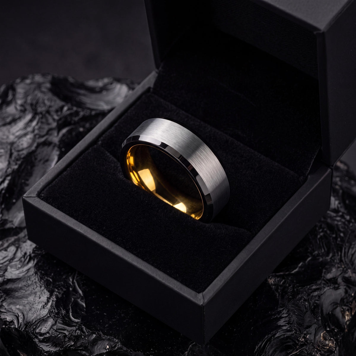 Mens Wedding Band Tungsten,Wedding Ring Set His and Hers,Male Wedding Band,Gunmetal Men Wedding Band,18K Gold Engagement Ring,Silver Ring,10