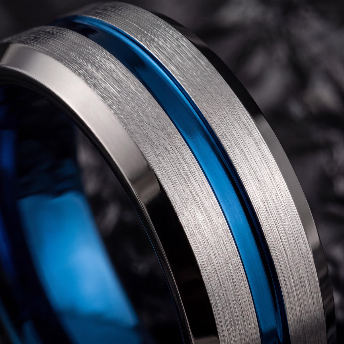 Wedding Ring,Mens Wedding Band Tungsten,Matching Wedding Bands,Curved Wedding Bands,Gunmetal Men Wedding Band,Men Ring Silver,Mens Blue Ring