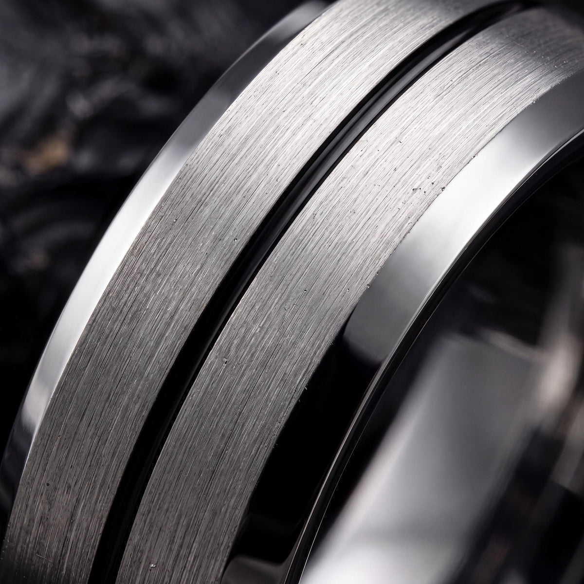 Mens Wedding Band Tungsten,Mens Wedding Rings,Thin Wedding Band,Silver Mens Rings,Mens Black Wedding Band,Black and Silver Mens Wedding Band