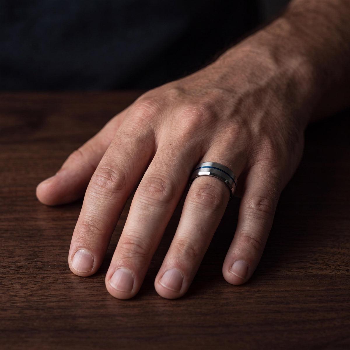 Tungsten Wedding Band,Tungsten Wedding Band,Wedding Bands Set,Matching Wedding Rings,Mens Silver Jewelry,Black Embellished,Mens Rings Blue,8