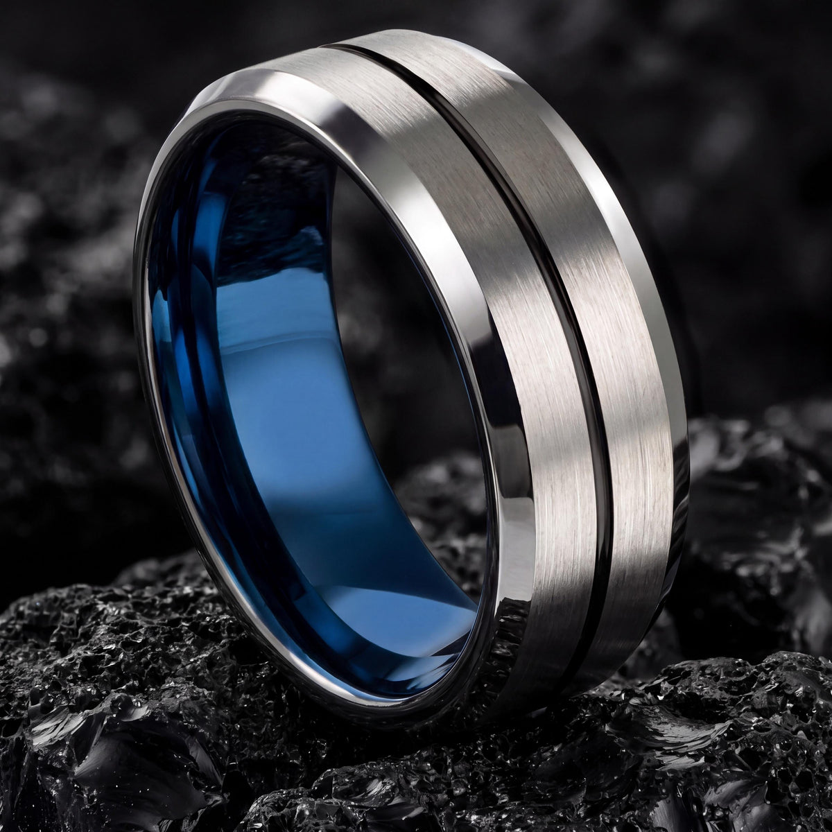 Mens Wedding Band Tungsten,Wedding Wedding Bands,Unique Mens Wedding Bands,Thin Silver Wedding Band,Wedding Jewelry Black,Mens Rings Blue,10