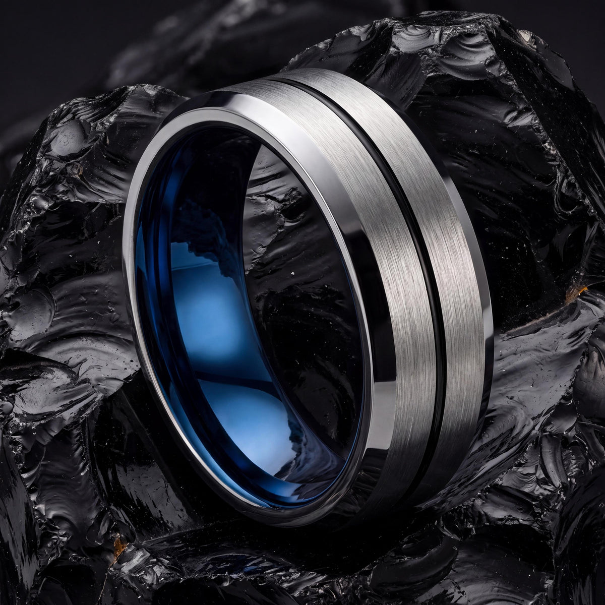 Mens Wedding Band Tungsten,Wedding Wedding Bands,Unique Mens Wedding Bands,Thin Silver Wedding Band,Wedding Jewelry Black,Mens Rings Blue,10