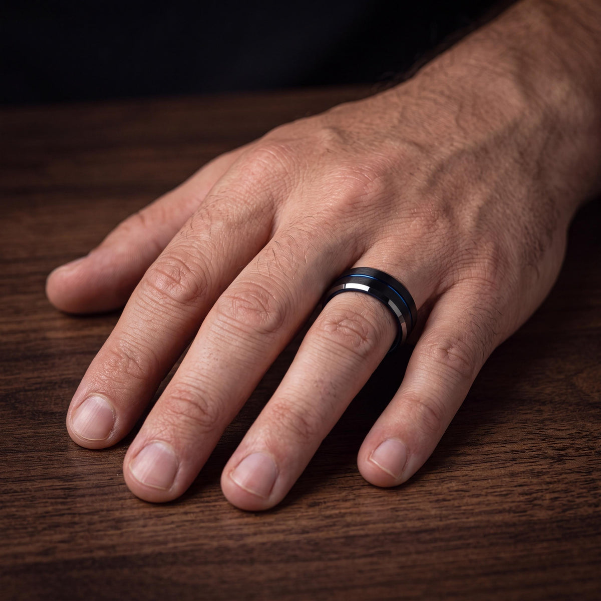 Wedding Band,Tungsten Wedding Band,Matching Wedding Bands,Narrow Comfort Fit Wedding Band,Silverring,Mens Wedding Band Black,Mens Rings Blue