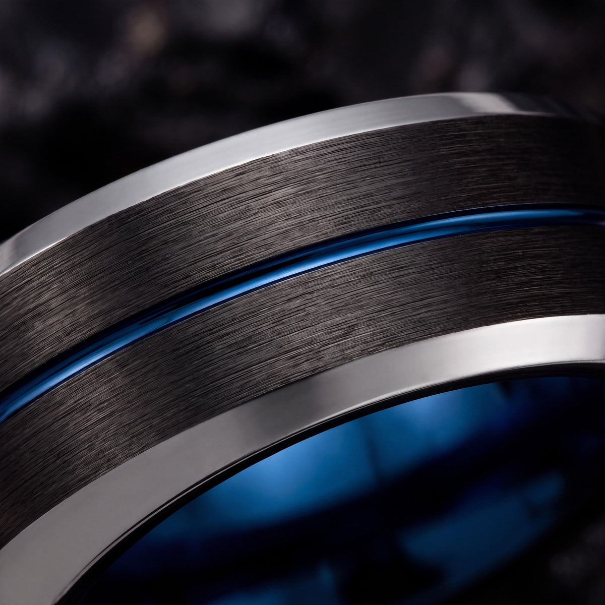 Wedding Band,Tungsten Wedding Band,Matching Wedding Bands,Narrow Comfort Fit Wedding Band,Silverring,Mens Wedding Band Black,Mens Rings Blue