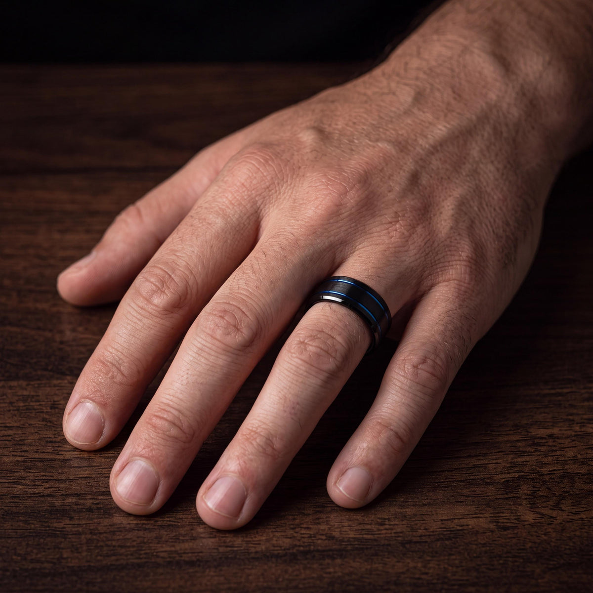 Wedding Bands,Mens Tungsten Wedding Band,Wedding Bands Women Unique,Tapered Wedding Band,Black Wedding Band Men,Dainty Blue Ring Stackable,1