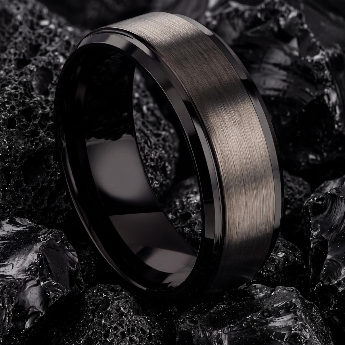 Tungsten Wedding Band,Tungsten Wedding Band,Womens Wedding Bands,Wedding Band Women Thin,Male Wedding Band Gunmetal 6mm,Black Embellished,10