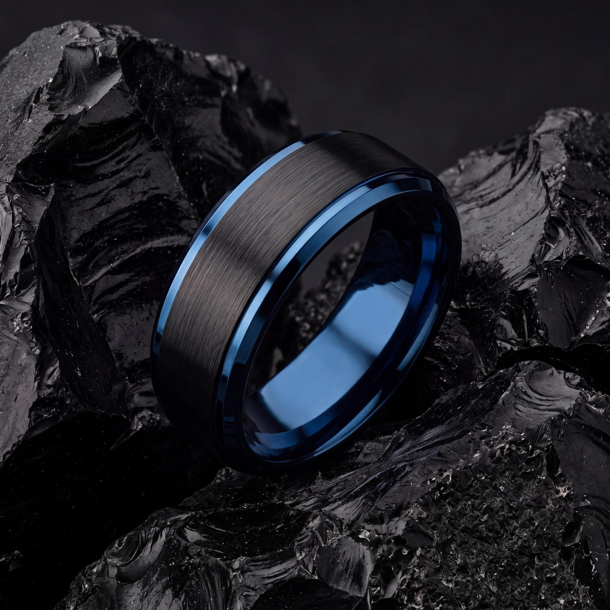 Wedding Bands,Tungsten Wedding Band,Unique Wedding Band,His And Her Wedding Bands,Black Wedding Band,Thin Blue Line,For,Gifts,Anniversary,10