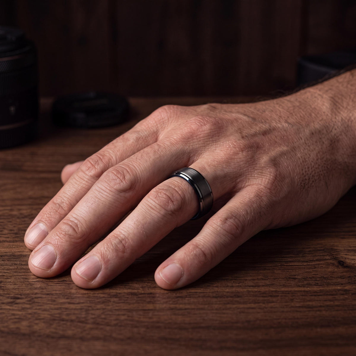 Mens Wedding Band,Mens Wedding Band Tungsten,Curved Wedding Band,Wedding Bands Women Curved,Male Wedding Band Gunmetal 6mm,Mens Rings Blue,8