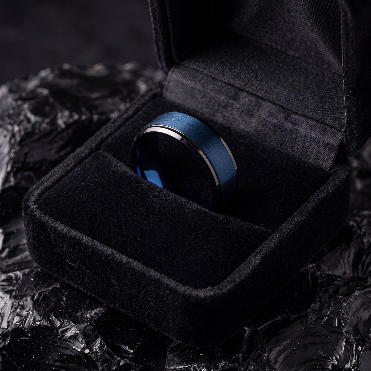 Tungsten Wedding Band,Tungsten Wedding Band,His and Hers Wedding Bands,Wedding Rings Sets His and Hers,Black,Blue Wedding Bands,For,Gifts,10