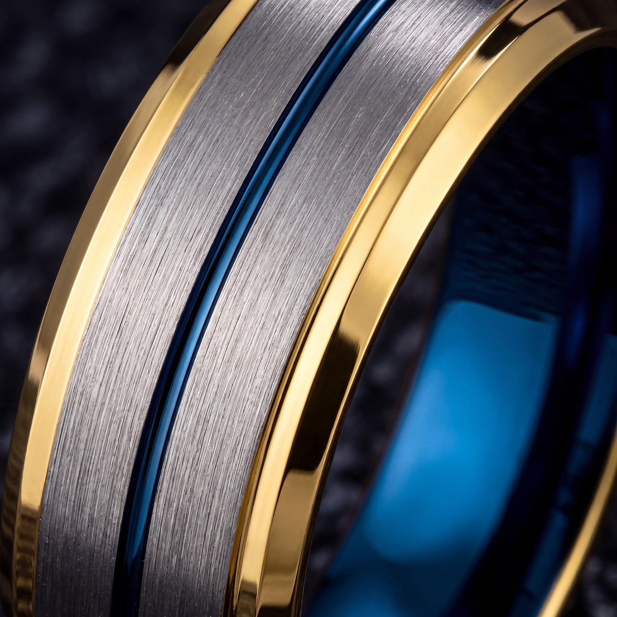 Mens Wedding Band Tungsten,Mens Wedding Band Unique,Wedding Band Tungsten Carbide,Gold Ring Engraved,Minimal Silver Ring,Blue Wedding Ring,8