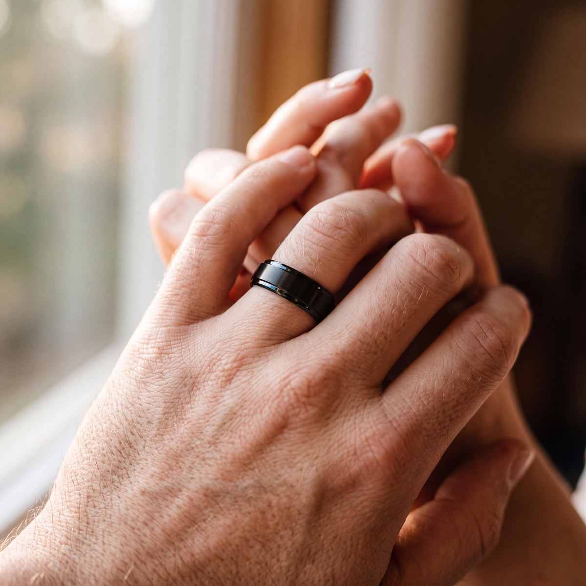 Tungsten Wedding Band,Mens Tungsten Wedding Band,Couples Wedding Bands,His and Hers Wedding Rings,Mens Wedding Band Black,Blue Wedding Bands