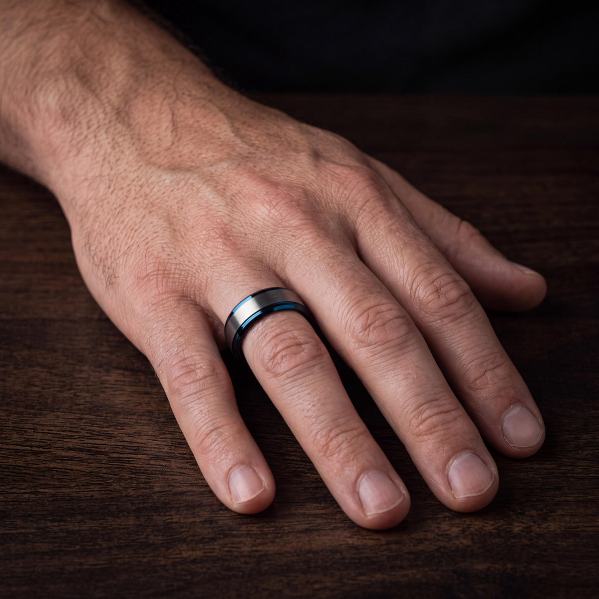Wedding Bands,Mens Tungsten Wedding Band,Matching Wedding Bands,Minimal Wedding Band,Mens Wedding Bands Silver,Wedding Jewelry Black,Blue,10
