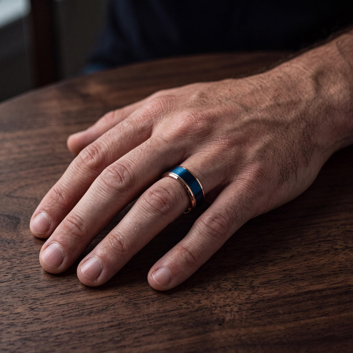 Tungsten Wedding Band,Mens Tungsten Wedding Band,Wedding Bands Women Unique,Male Wedding Band,Rose Gold Cursive Letters,Dusty Blue Wedding,8