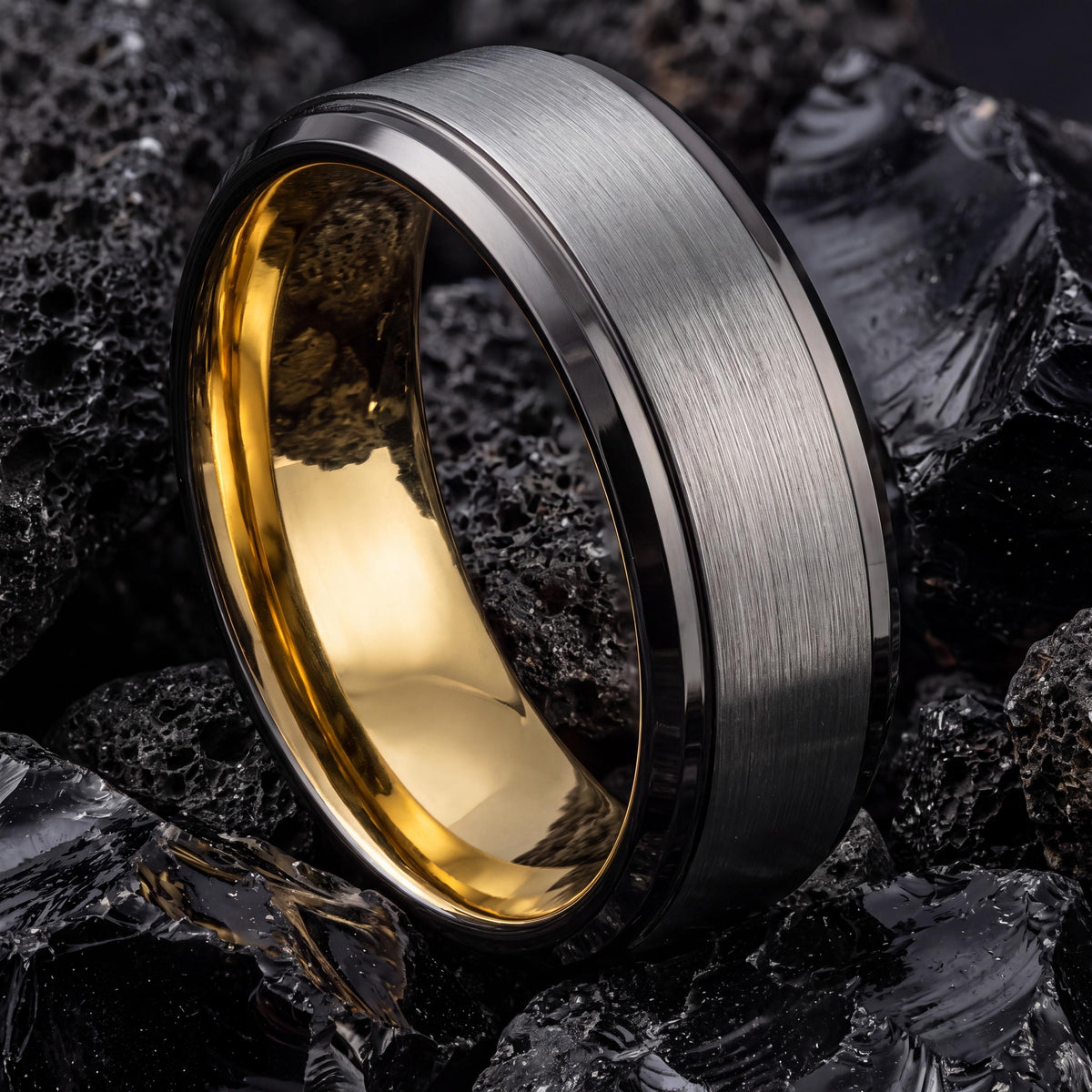 Wedding Bands,Tungsten Wedding Band,Couples Wedding Bands,Man Wedding Bands,Male Wedding Band Gunmetal 8mm,Dainty Gold Ring,Silver Ring Band