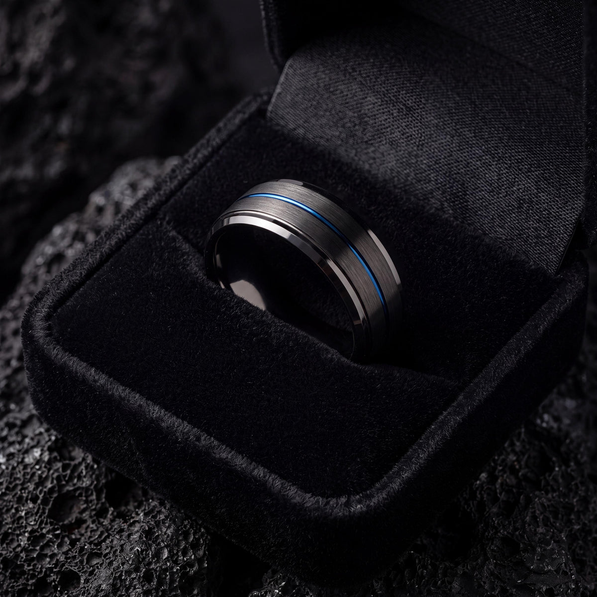 Wedding Bands,Tungsten Wedding Band,Wedding Rings,Curved Wedding Bands,Male Wedding Band Gunmetal 6mm,Blue Rings,For,Gifts,Anniversary,First
