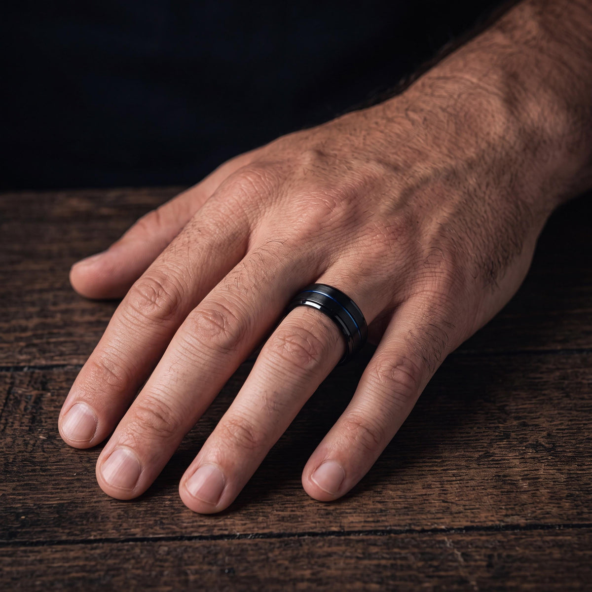 Tungsten Wedding Band,Mens Tungsten Wedding Band,Wedding Rings Women,Womens Comfort Fit Wedding Band,Black Wedding Ring,Dusty Blue Wedding,8