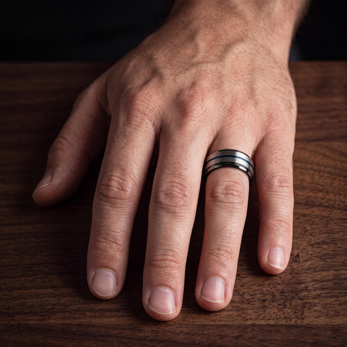 Mens Tungsten Wedding Band,Wedding Band Men,Contour Wedding Band,Male Wedding Band Gunmetal 4Mm,Silver Wedding Band Ring Women,Royal Blue,10