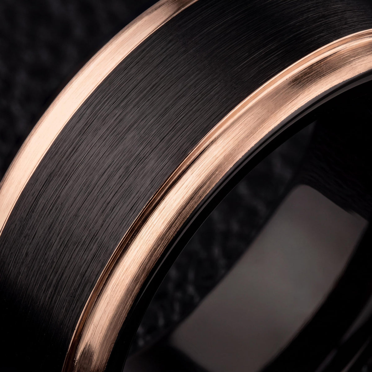 Unique Mens Wedding Band,Mens Thin Wedding Band,Black Rose Gold Wedding Band Tungsten,Rose Gold Mens Wedding Band,Mens Black Wedding Band,10