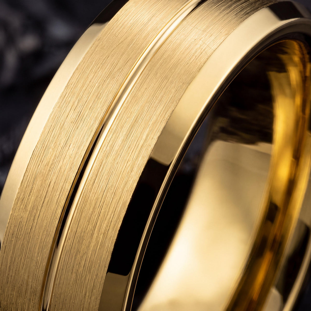 Mens Wedding Band Gold | 8mm Tungsten Ring For Men Gold | Personalized Gift For Men | Christmas Gifts For Her | Gold Engagement Rings