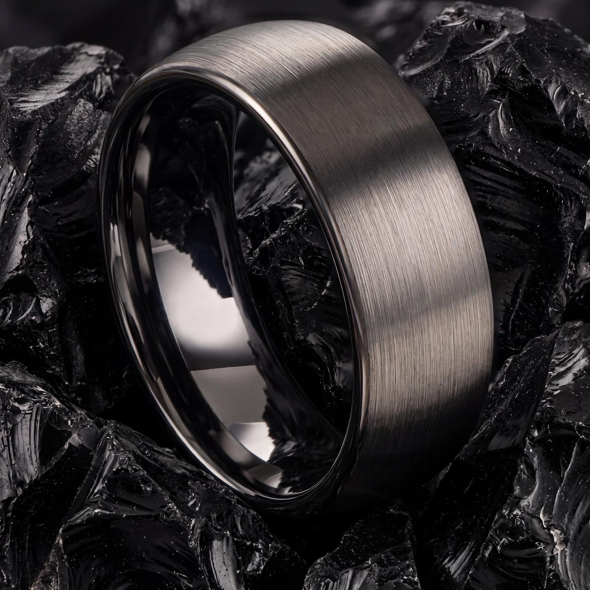 Wedding Band,Mens Tungsten Wedding Band,Matching Wedding Bands His and Hers,Wedding Band Set His and Hers Unique,Gunmetal Men Wedding Band,8