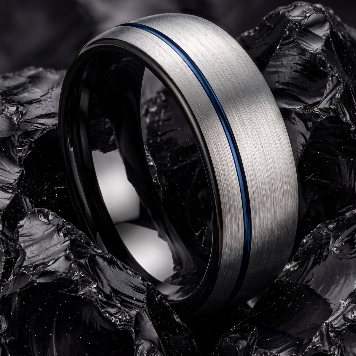 Wedding Bands,Mens Tungsten Wedding Band,His and Hers Wedding Bands,Personalized Wedding,Silver Band,Black Wedding Ring,Blue Wedding Ring,10