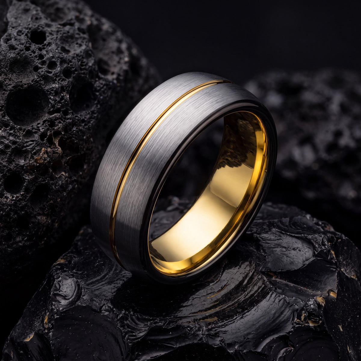Wedding Ring,Tungsten Wedding Band,Unique Mens Wedding Band,Dainty Wedding Band,Gunmetal Men Wedding Band,Thick Gold Ring,Men Silver Ring,10