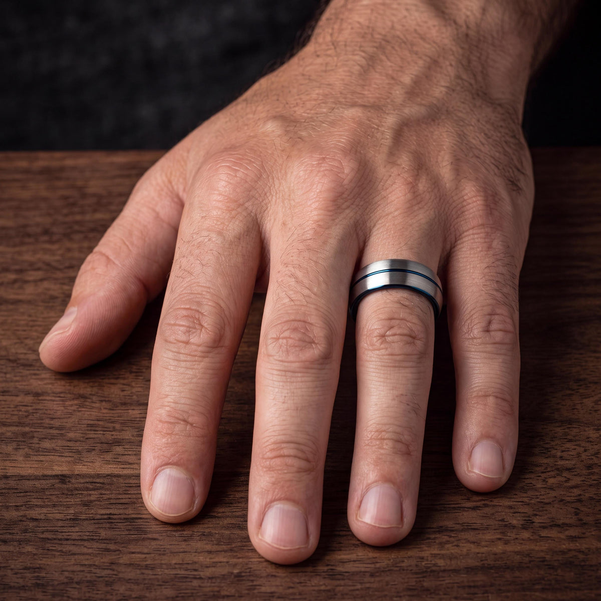 Wedding Ring,Mens Tungsten Wedding Band,Wedding Bands Set,8Mm Wedding Ring Men,Mens Wedding Ring Silver and Blue,Silver Ring,Blue Jewelry,10