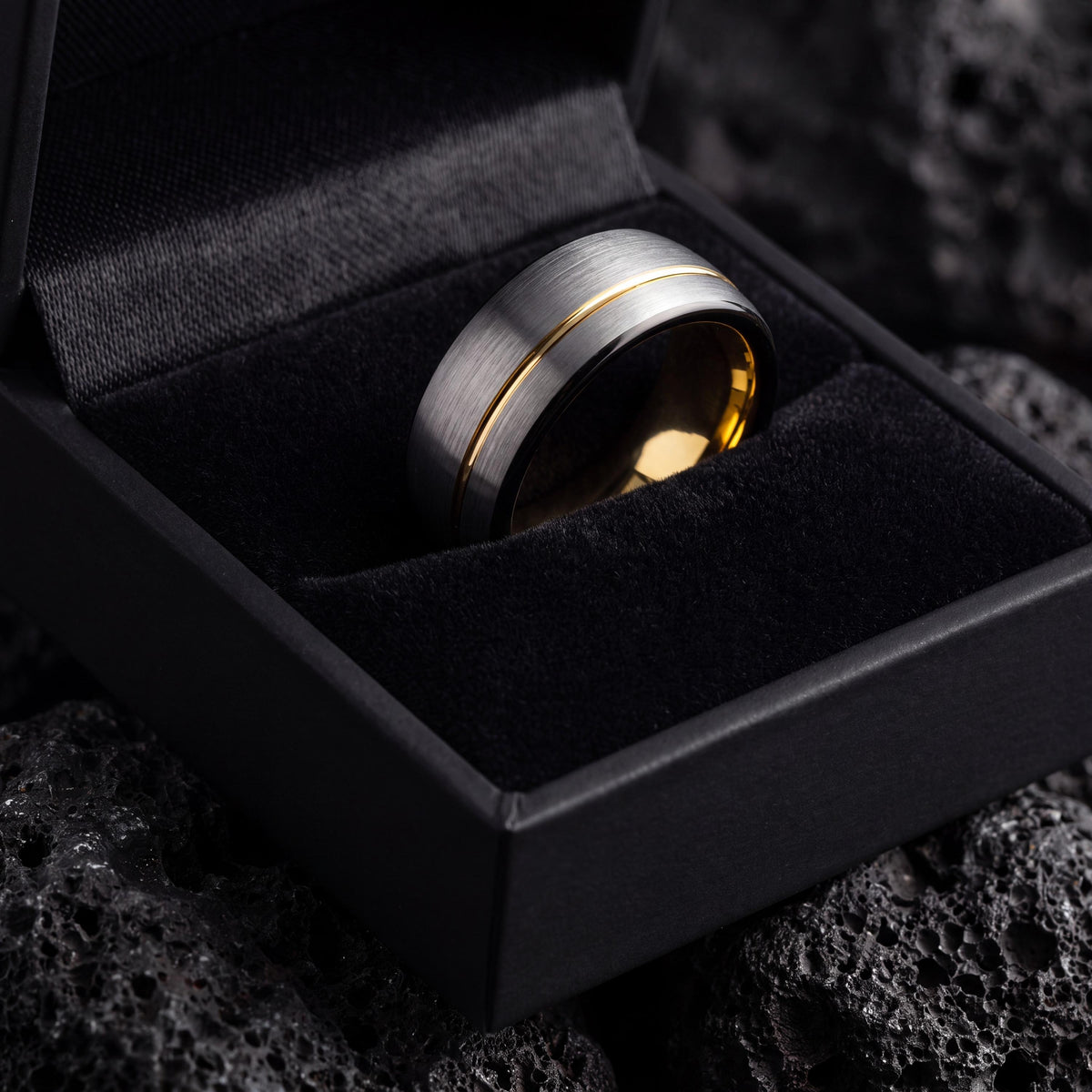 Mens Wedding Band Tungsten,Men Wedding Ring,Wedding Ring Women,Textured Gold Wedding Band Women,Silver Wedding Ring,Newly Wed Gifts Black,10