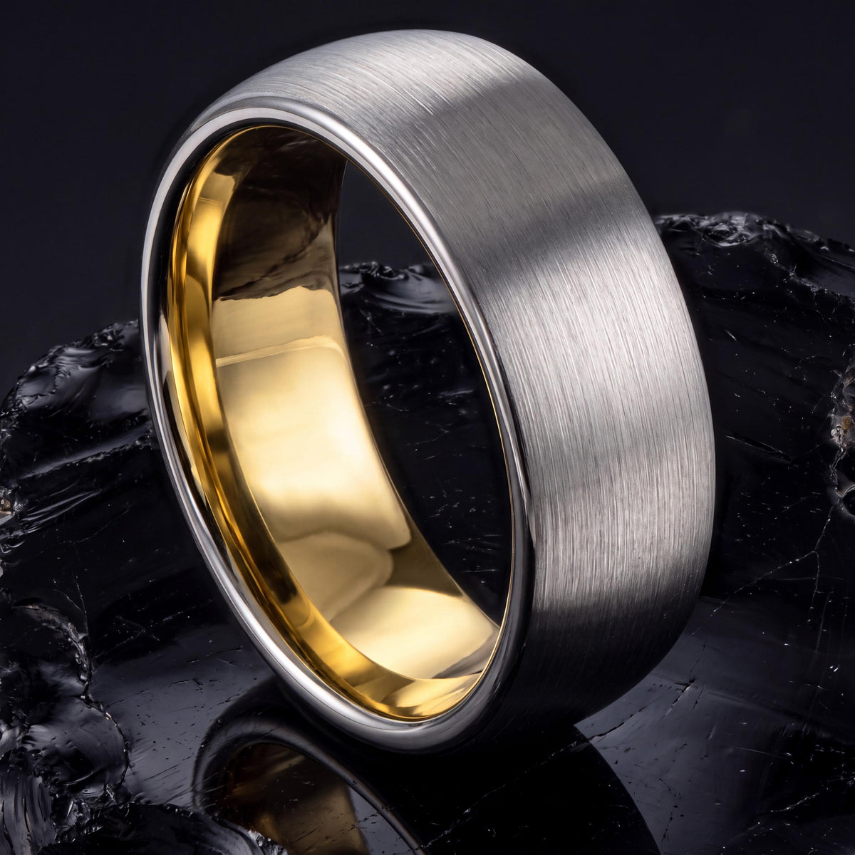 Wedding Ring,Tungsten Wedding Band,Wedding Band Women,Unisex Wedding Ring,Gold Ring Engraved,Mens Wedding Band Silver,Gold and Silver Ring,8