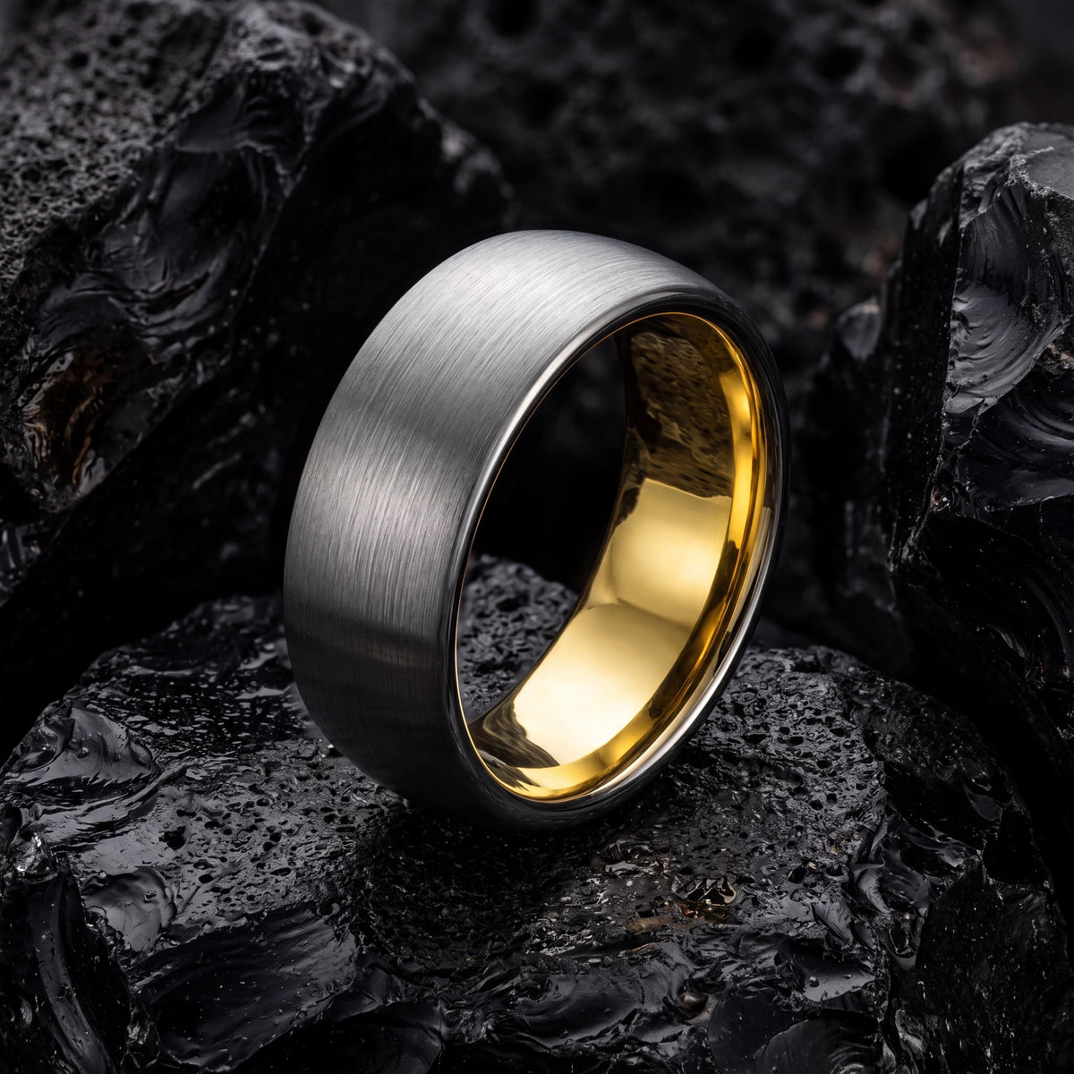 Wedding Ring,Tungsten Wedding Band,Wedding Band Women,Unisex Wedding Ring,Gold Ring Engraved,Mens Wedding Band Silver,Gold and Silver Ring,8