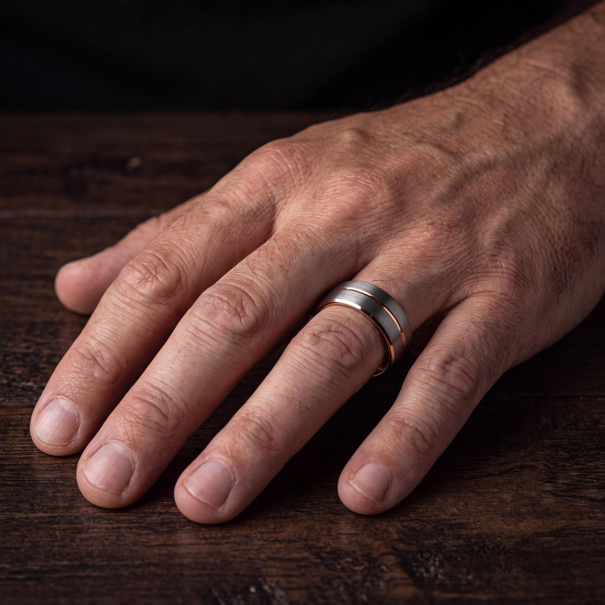 Tungsten Wedding Band,Unique Wedding Rings,Wedding Rings Sets His and Hers,Silver Rose Ring,Silver Big Ring,Female Rose Gold Wedding Band,10