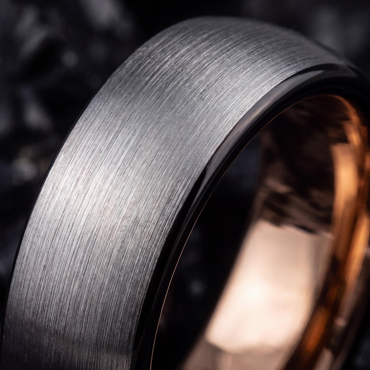 Tungsten Wedding Band,Mens Wedding Band Unique,Wedding Rings Women Unique,Black Rose,Silver Band,Rose Wedding Band,Black Mens Wedding Band,8