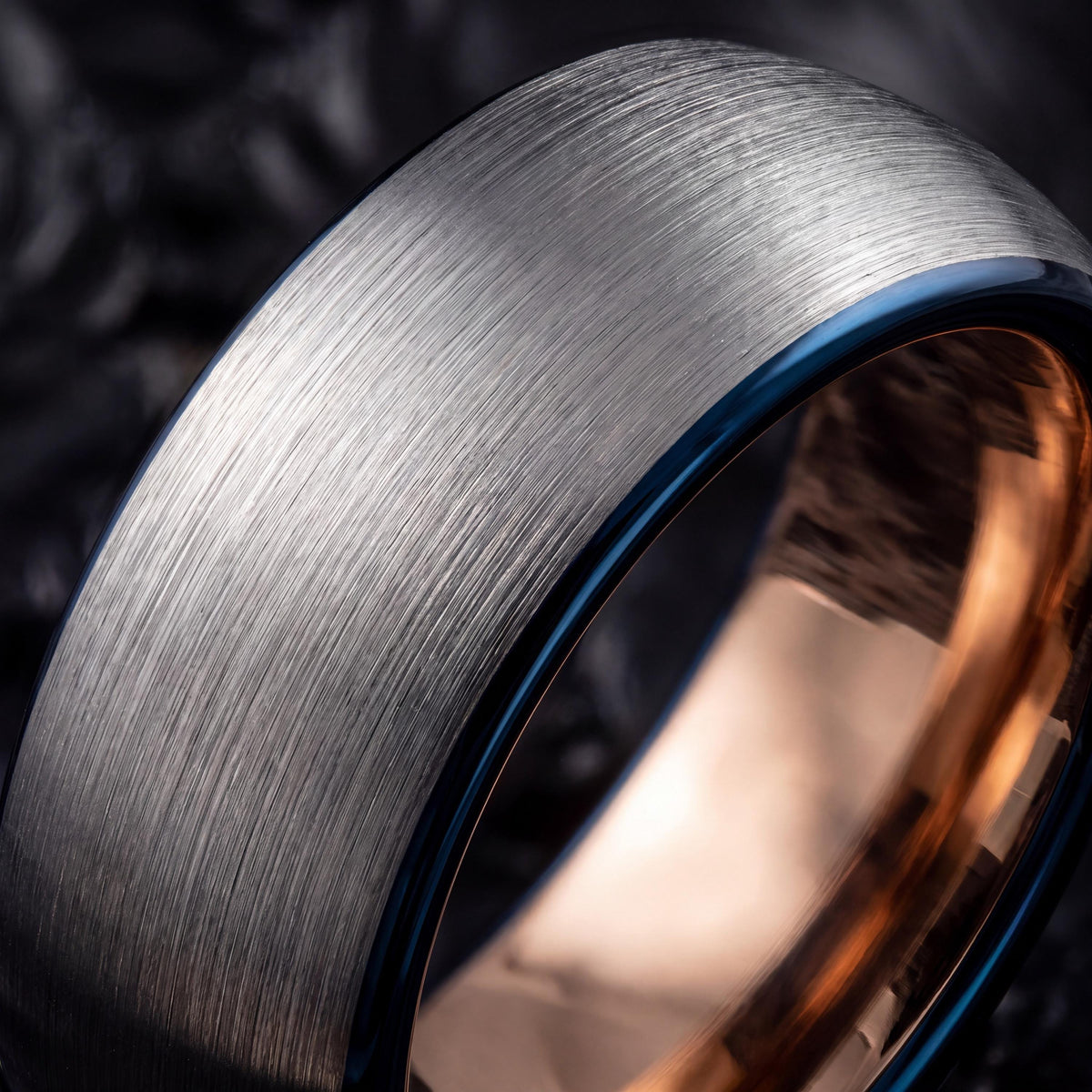 Wedding Band,Tungsten Wedding Band,Wedding Bands Women Unique,Wedding Band Women Thin,Silver Ring Set,Rose Gold Cursive Letters,Blue Rings,8