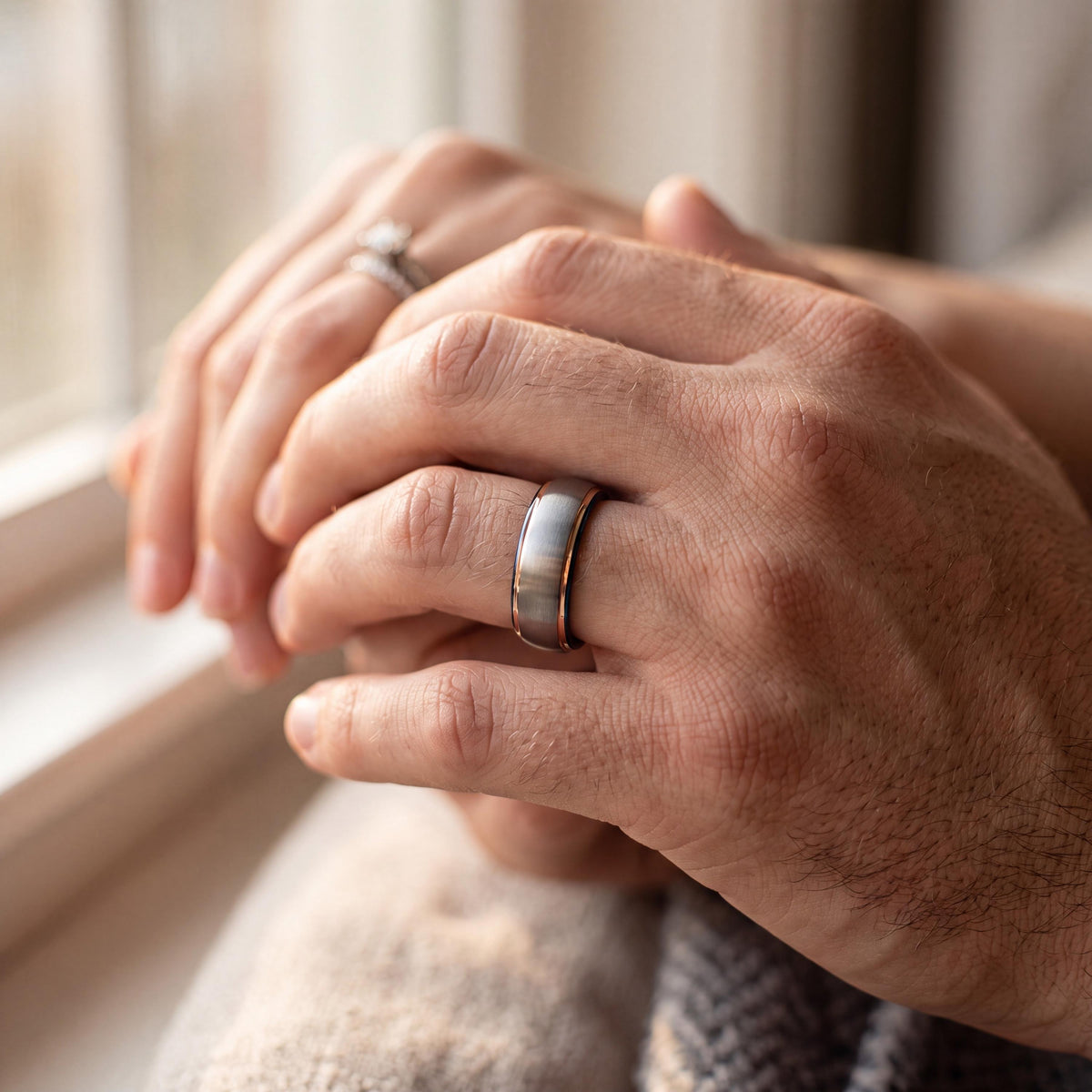 Wedding Band,Tungsten Wedding Band,Wedding Bands Women Unique,Wedding Band Women Thin,Silver Ring Set,Rose Gold Cursive Letters,Blue Rings,8