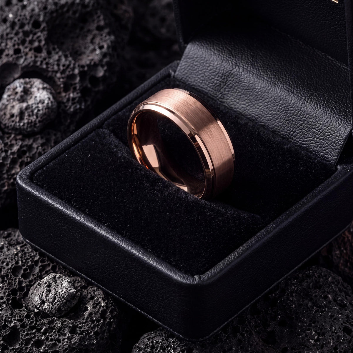 Brushed Rose Gold Wedding Ring, Womens Mens Wedding Band, Engagement Ring, Promise, Unique Gift for men, Women,Wedding Bands Women, Tunsgten