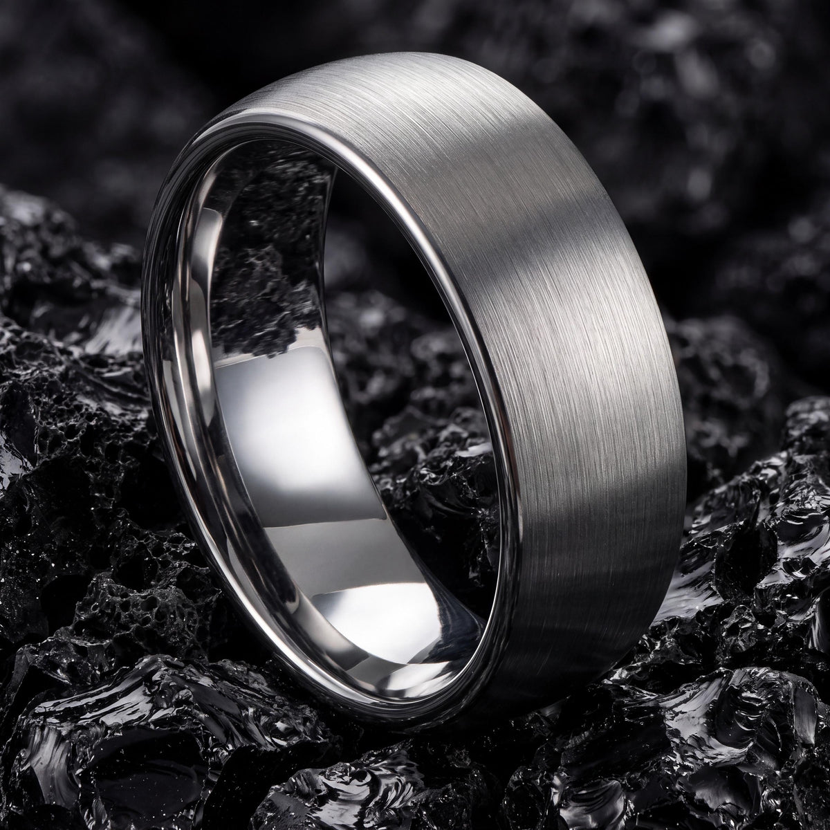 Mens Wedding Ring, Brushed Silver Tungsten Ring 4mm, Engagement Ring, Couple Promise Ring, Personalized Gifts for Her, Ring for Wife