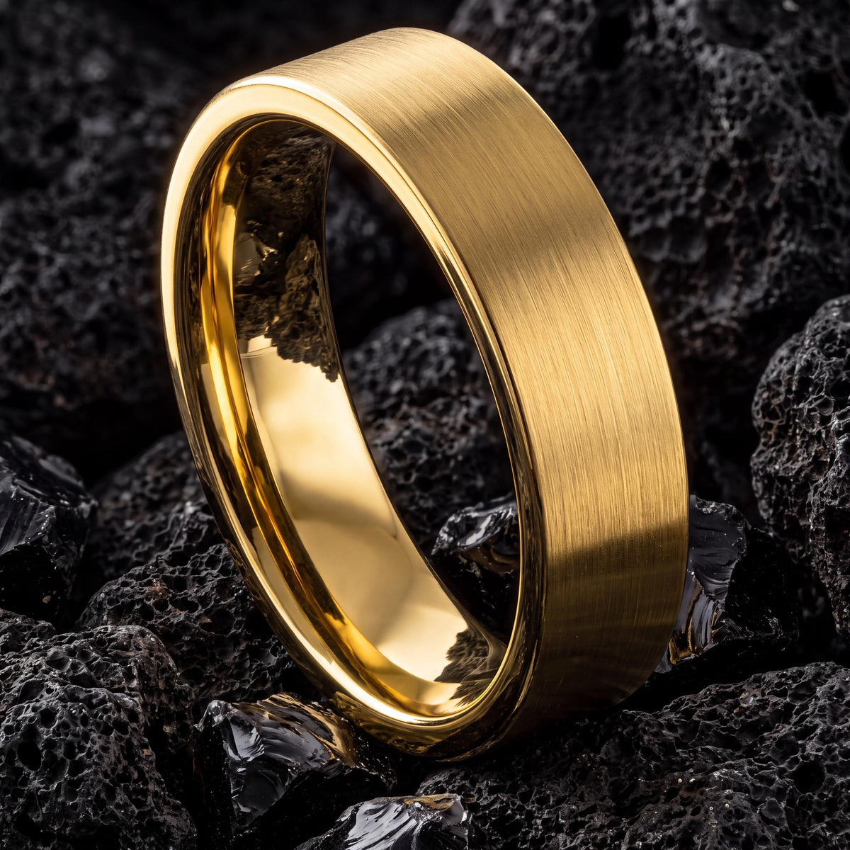 Tungsten Gold Rings For Women - 18K Gold Wedding Band - Personalized Gifts For Men - Birthday Gifts For Her - Christmas Gifts For Him