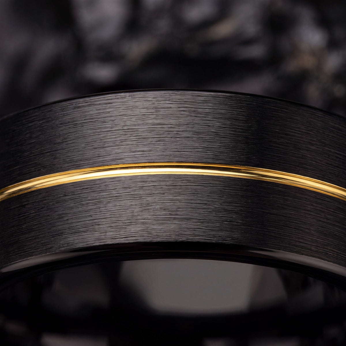 Wedding Bands,Tungsten Wedding Band,Matching Wedding Bands His and Hers,Mens Wedding Bands Unique,Cute Dainty Gold Plated Ring,Black Metal,8