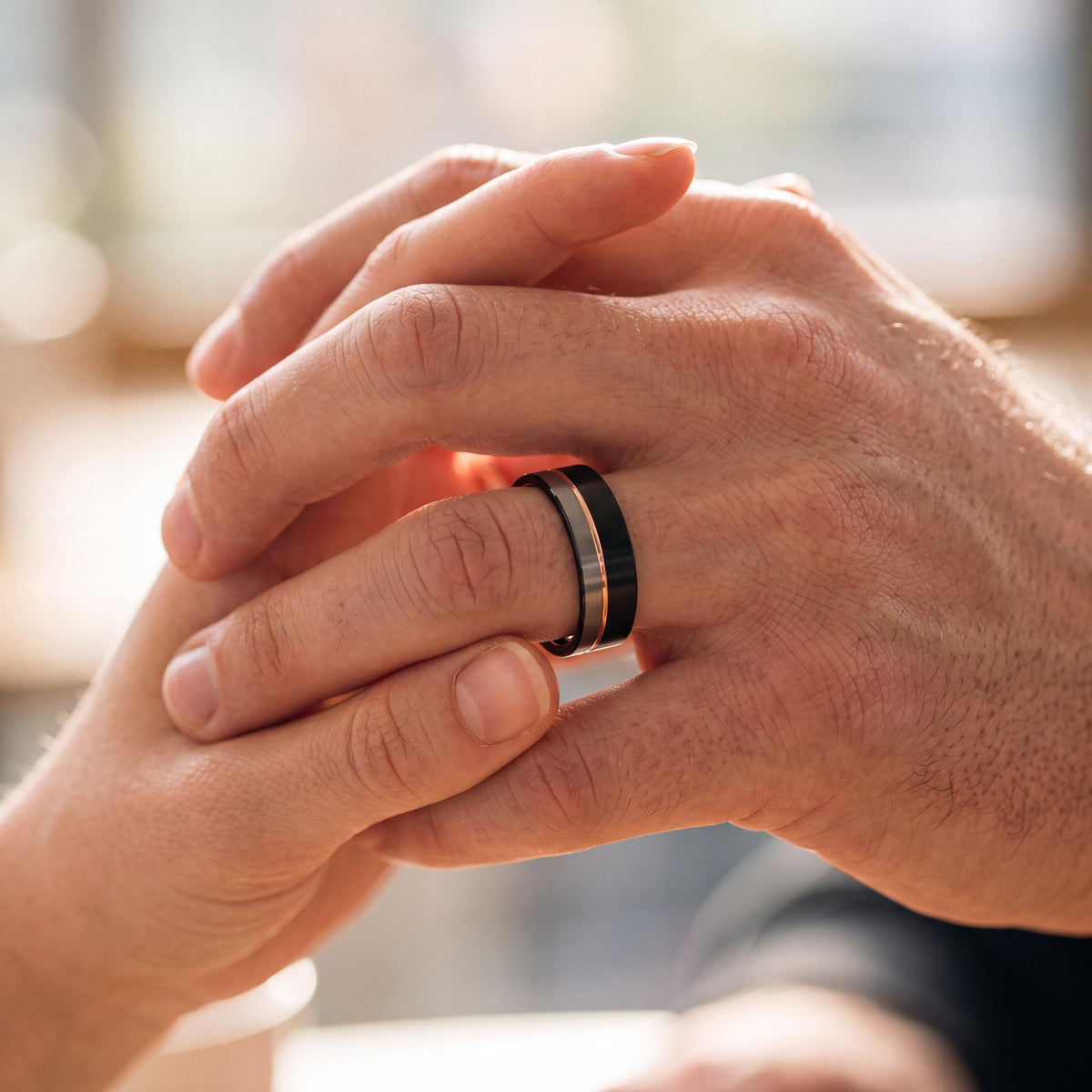 Black Tungsten Ring, Silver Wedding Band Men, Rose Gold Ring, Engagement Rings Sets, Best Friend Birthday Gifts, Boyfriend Christmas Gift