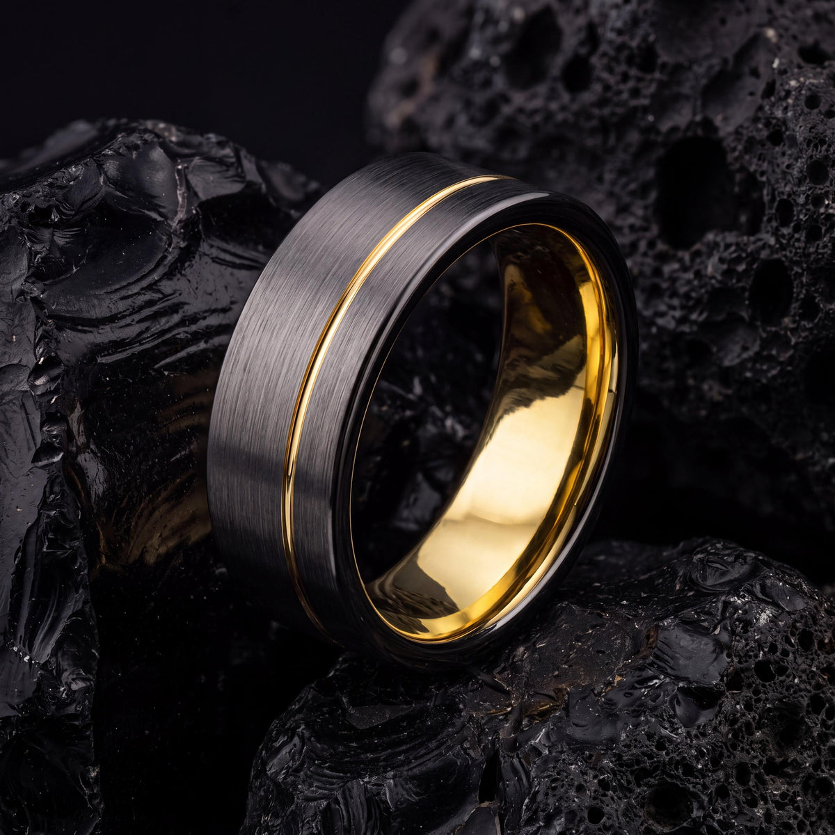 Wedding Bands,Mens Tungsten Wedding Band,Wedding Bands Women Unique,Women Wedding Band,Male Wedding Band Gunmetal 8mm,Mens Pinky Ring Gold,8